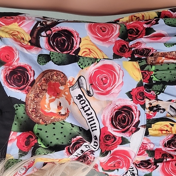 hell bunny dress Frida Kahlo Dua de los muertos rockabilly 50s style black red - Picture 3 of 8